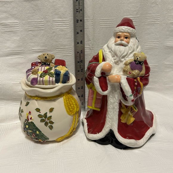 Spode Santa Cookie Jar and Santa Bag Candy Jar
